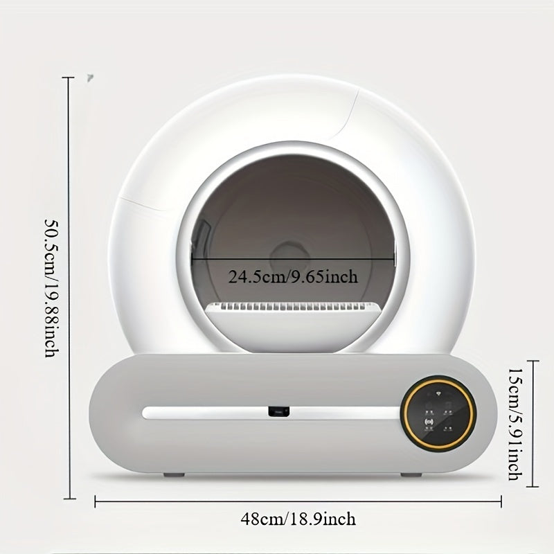 Extra-Large Self-Cleaning Cat Litter Box with App Control, Automatic Waste Removal, Easy to Clean