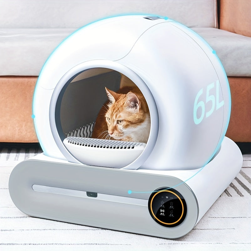 Extra-Large Self-Cleaning Cat Litter Box with App Control, Automatic Waste Removal, Easy to Clean